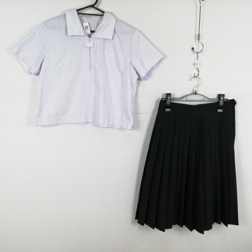ブラウス スカート 上下2点セット 大きいサイズ 夏物 女子 学生服 中学 高校 白 制服 中古 ランクB EY7664 ブラウス スカート 上下2点セット 大きいサイズ 夏物 女子 学生服 中学 高校 白 制服 中古 ランクB EY7664