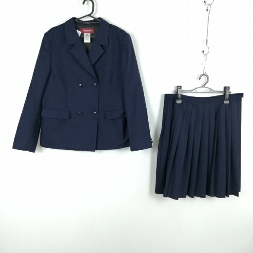 ブレザー スカート 上下2点セット 175B 大きいサイズ 特大 トンボ 冬物 女子 学生服 中学 高校 紺 制服 中古 ランクC EY7666 ブレザー スカート 上下2点セット 175B 大きいサイズ 特大 トンボ 冬物 女子 学生服 中学 高校 紺 制服 中古 ランクC EY7666
