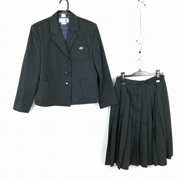 ブレザー スカート 上下2点セット 冬物 女子 学生服 高知須崎高校 黒 制服 中古 ランクC EY7674