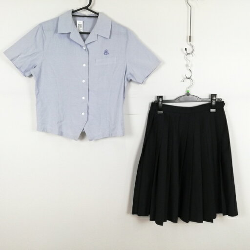 ブラウス スカート 上下2点セット L 大きいサイズ トンボ 夏物 女子 学生服 宮崎小林高校 水色 制服 中古 ランクB EY7696 ブラウス スカート 上下2点セット L 大きいサイズ トンボ 夏物 女子 学生服 宮崎小林高校 水色 制服 中古 ランクB EY7696