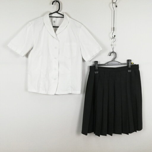 ブラウス スカート 上下2点セット L 大きいサイズ 富士ヨット 夏物 女子 学生服 中学 高校 白 制服 中古 ランクC EY7702 ブラウス スカート 上下2点セット L 大きいサイズ 富士ヨット 夏物 女子 学生服 中学 高校 白 制服 中古 ランクC EY7702
