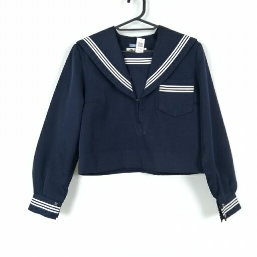 セーラー服 上着 大きいサイズ 冬物 白3本線 女子 学生服 中学 高校 紺 制服 中古 ランクC EY7847 セーラー服 上着 大きいサイズ 冬物 白3本線 女子 学生服 中学 高校 紺 制服 中古 ランクC EY7847