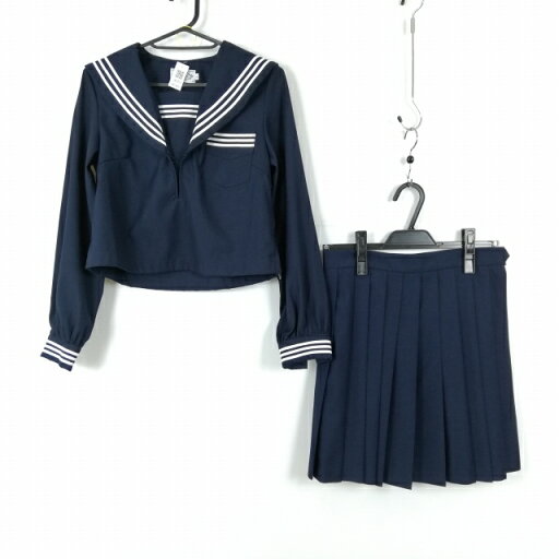 コスプレ セーラー服 ミニスカート 上下2点セット S 白3本線 女子 学生服 中学 高校 紺 制服 中古 GM2055 コスプレ セーラー服 ミニスカート 上下2点セット S 白3本線 女子 学生服 中学 高校 紺 制服 中古 GM2055
