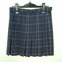 スクールスカート 冬物 w66-丈45 チェック 中学 高校 ミニ丈 プリーツ 学生服 制服 女子 中古 HK0548