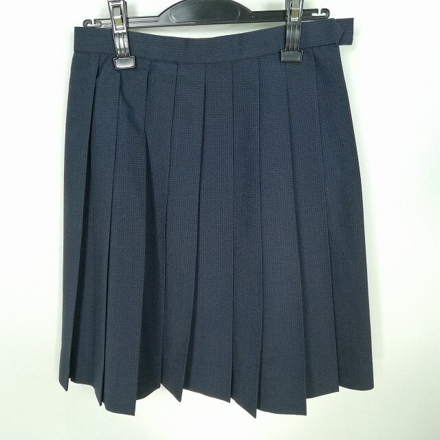 スクールスカート 夏物 w63-丈54 チェック 中学 高校 プリーツ 学生服 制服 女子 中古 HK0588