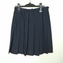 スクールスカート 冬物 w66-丈53 チェック 中学 高校 プリーツ 学生服 制服 女子 中古 HK1376