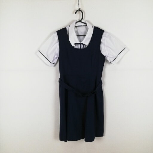 ジャンパースカート 紐タイ バスト86 ウエスト72 冬物 女子 学生服 中学 高校 紺 制服 中古 ランクB NA6947 ジャンパースカート 紐タイ バスト86 ウエスト72 冬物 女子 学生服 中学 高校 紺 制服 中古 ランクB NA6947