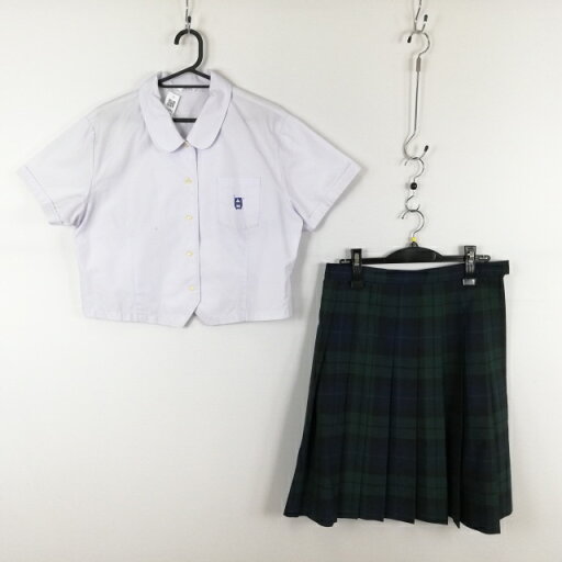 ブラウス チェックスカート 上下2点セット 大きいサイズ 富士ヨット 夏物 女子 学生服 宮崎鵬翔高校 白 制服 中古 ランクC EY5093 ブラウス チェックスカート 上下2点セット 大きいサイズ 富士ヨット 夏物 女子 学生服 宮崎鵬翔高校 白 制服 中古 ランクC EY5093