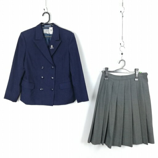 ブレザー スカート 上下2点セット 冬物 女子 学生服 兵庫琴丘高校 紺 制服 中古 ランクC EY8106 ブレザー スカート 上下2点セット 冬物 女子 学生服 兵庫琴丘高校 紺 制服 中古 ランクC EY8106
