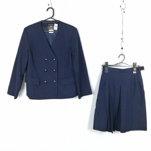 イートン スカート 上下2点セット 冬物 女子 学生服 中学 高校 紺 制服 中古 ランクC EY8107 イートン スカート 上下2点セット 冬物 女子 学生服 中学 高校 紺 制服 中古 ランクC EY8107