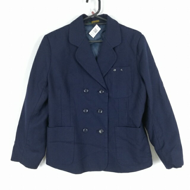 ブレザー 上着 冬物 女子 学生服 中学 高校 紺 制服 中古 ランクC EY8111