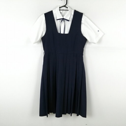 ジャンパースカート 紐タイ 170A バスト92 ウエスト76 カンコー 冬物 女子 学生服 中学 高校 紺 制服 中古 ランクC EY8214 ジャンパースカート 紐タイ 170A バスト92 ウエスト76 カンコー 冬物 女子 学生服 中学 高校 紺 制服 中古 ランクC EY8214