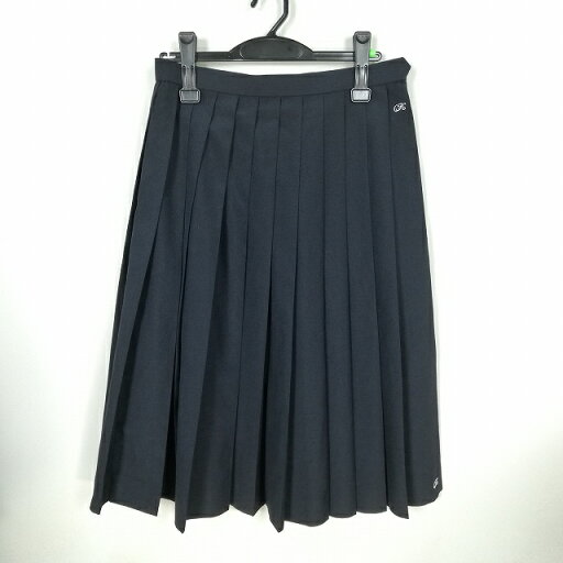 スクールスカート 夏物 w66-丈69 紺 大分東高校 プリーツ 学生服 制服 女子 中古 HK8554 スクールスカート 夏物 w66-丈69 紺 大分東高校 プリーツ 学生服 制服 女子 中古 HK8554