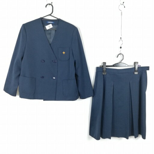 イートン スカート 上下2点セット 大きいサイズ 冬物 女子 学生服 中学 高校 花紺 制服 中古 ランクC EY5758 イートン スカート 上下2点セット 大きいサイズ 冬物 女子 学生服 中学 高校 花紺 制服 中古 ランクC EY5758