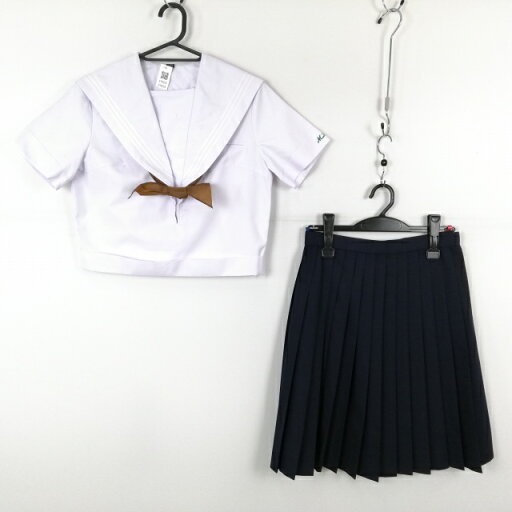 セーラー服 スカート スカーフ 上下3点セット 160A 夏物 白3本線 女子 学生服 福岡京都高校 白 制服 中古 ランクC EY8355 セーラー服 スカート スカーフ 上下3点セット 160A 夏物 白3本線 女子 学生服 福岡京都高校 白 制服 中古 ランクC EY8355