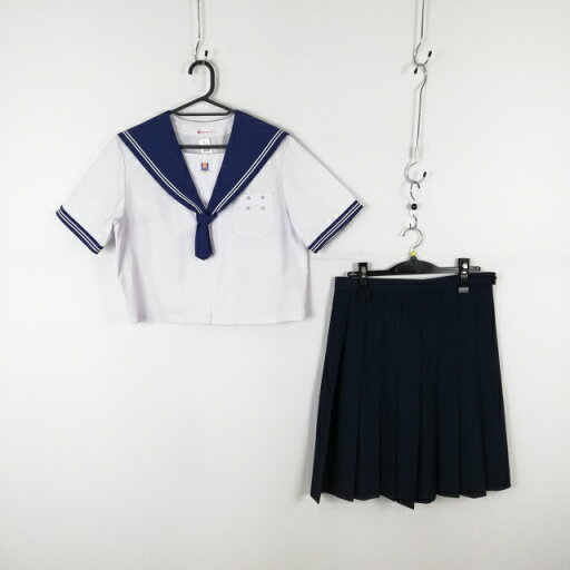 セーラー服 スカート 上下2点セット カンコー 夏物 白2本線 女子 学生服 長崎大村中学 白 制服 中古 ランクB EY8456 セーラー服 スカート 上下2点セット カンコー 夏物 白2本線 女子 学生服 長崎大村中学 白 制服 中古 ランクB EY8456