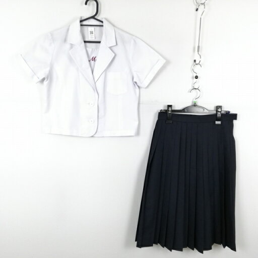 セーラー服 スカート 上下2点セット 夏物 女子 学生服 中学 高校 白 制服 中古 ランクC EY8697 セーラー服 スカート 上下2点セット 夏物 女子 学生服 中学 高校 白 制服 中古 ランクC EY8697
