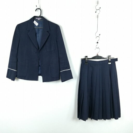 ブレザー スカート 上下2点セット 冬物 女子 学生服 高知土佐中学高校 紺 制服 中古 ランクC NA4374 ブレザー スカート 上下2点セット 冬物 女子 学生服 高知土佐中学高校 紺 制服 中古 ランクC NA4374