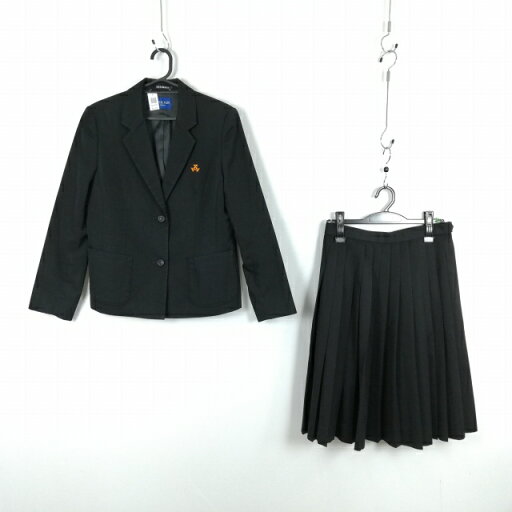 ブレザー スカート 上下2点セット ミッシェルクラン 冬物 女子 学生服 高知小津高校 黒 制服 中古 ランクC NA4375 ブレザー スカート 上下2点セット ミッシェルクラン 冬物 女子 学生服 高知小津高校 黒 制服 中古 ランクC NA4375