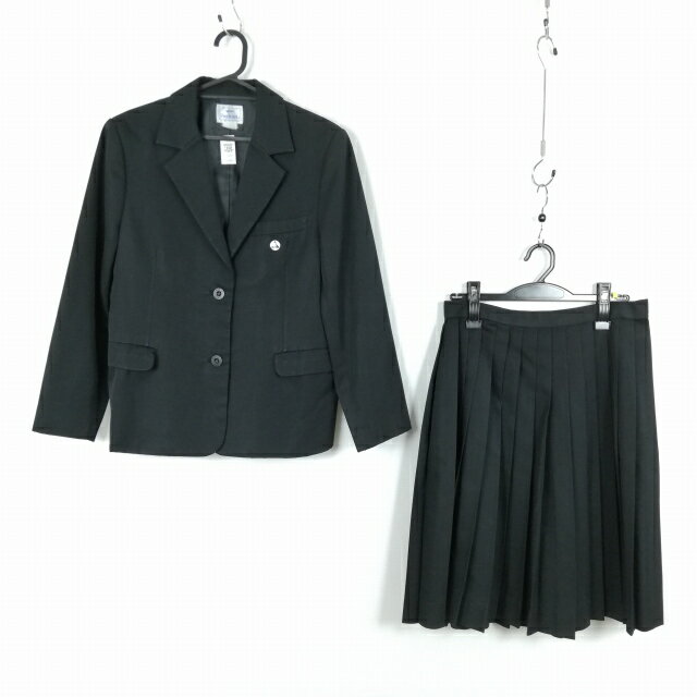 ブレザー スカート 上下2点セット 大きいサイズ カンコー 冬物 女子 学生服 香川高松南高校 黒 制服 中古 ランクC EY5881