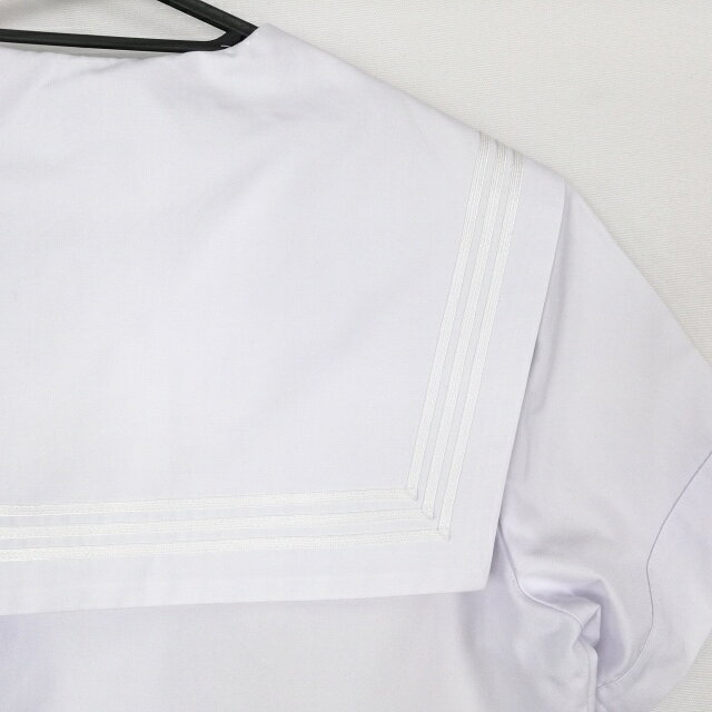 セーラー服 スカート 上下2点セット カンコー 夏物 白3本線 女子 学生服 福岡行橋泉中学 白 制服 中古 ランクC EY9849