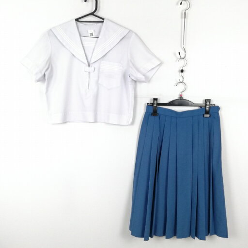 セーラー服 スカート 上下2点セット 夏物 白3本線 女子 学生服 中学 高校 白 制服 中古 ランクC NA0104 セーラー服 スカート 上下2点セット 夏物 白3本線 女子 学生服 中学 高校 白 制服 中古 ランクC NA0104