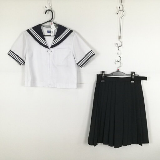 セーラー服 スカート 上下2点セット 160A ミッシェルクラン 夏物 白3本線 女子 学生服 中学 高校 白 制服 中古 ランクC NA1010 セーラー服 スカート 上下2点セット 160A ミッシェルクラン 夏物 白3本線 女子 学生服 中学 高校 白 制服 中古 ランクC NA1010