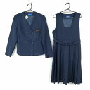 イートン ジャンパースカート 上下2点セット 160A ミッシェルクラン 冬物 女子 学生服 福岡志徳中学 紺 制服 中古 ランクC EY8001