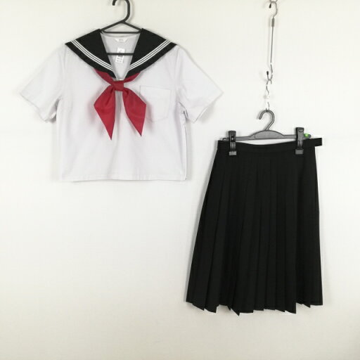 セーラー服 スカート スカーフ 上下3点セット 165A 夏物 白3本線 女子 学生服 中学 高校 白 制服 中古 ランクC NA1141 セーラー服 スカート スカーフ 上下3点セット 165A 夏物 白3本線 女子 学生服 中学 高校 白 制服 中古 ランクC NA1141