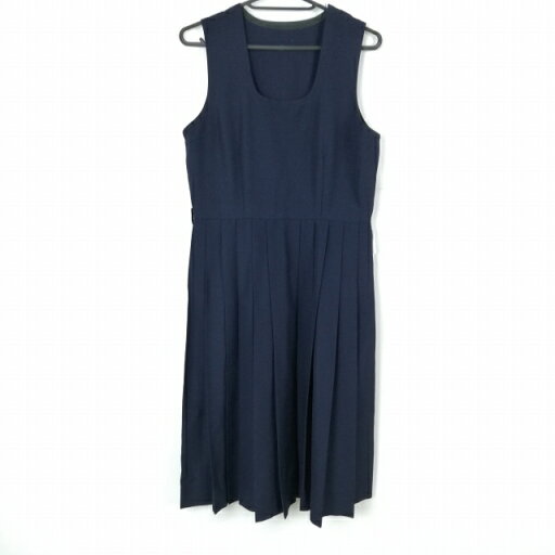 ジャンパースカート 紐タイ バスト84 ウエスト72 夏物 女子 学生服 中学 高校 紺 制服 中古 ランクC NA1246 ジャンパースカート 紐タイ バスト84 ウエスト72 夏物 女子 学生服 中学 高校 紺 制服 中古 ランクC NA1246