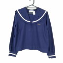 セーラー服 上着 冬物 白1本線 女子 学生服 沖縄東風平中学 花紺 制服 中古 ランクC NA1496
