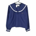 セーラー服 上着 冬物 白1本線 女子 学生服 沖縄東風平中学 花紺 制服 中古 ランクB NA1510