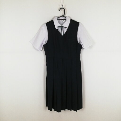 ジャンパースカート 紐タイ バスト92 ウエスト76 冬物 女子 学生服 中学 高校 紺 制服 中古 ランクB NA1524 ジャンパースカート 紐タイ バスト92 ウエスト76 冬物 女子 学生服 中学 高校 紺 制服 中古 ランクB NA1524
