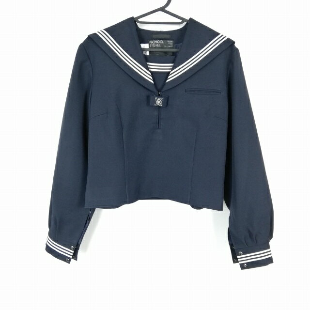 セーラー服 上着 大きいサイズ 冬物 白3本線 女子 学生服 埼玉豊春中学 紺 制服 中古 ランクC NA1581