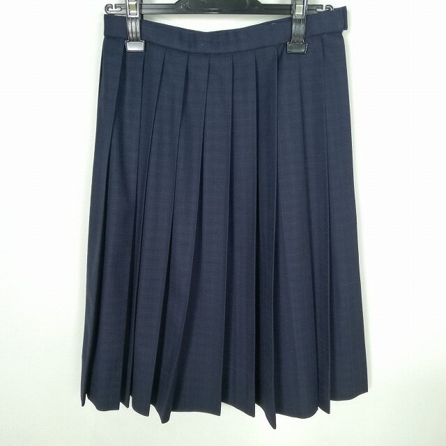 スクールスカート 冬物 w60-丈63 チェック 中学 高校 プリーツ 学生服 制服 女子 中古 HK9678
