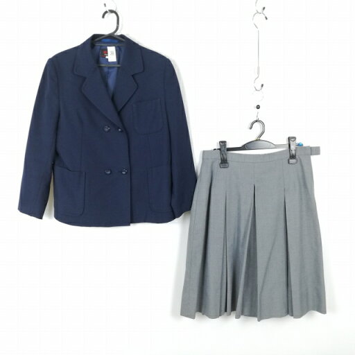 ブレザー スカート 上下2点セット 大きいサイズ カンコー 冬物 女子 学生服 中学 高校 紺 制服 中古 ランクC NA2078 ブレザー スカート 上下2点セット 大きいサイズ カンコー 冬物 女子 学生服 中学 高校 紺 制服 中古 ランクC NA2078