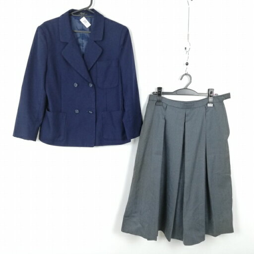 ブレザー スカート 上下2点セット 冬物 女子 学生服 中学 高校 紺 制服 中古 ランクC NA2082 ブレザー スカート 上下2点セット 冬物 女子 学生服 中学 高校 紺 制服 中古 ランクC NA2082