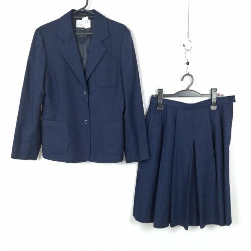 ブレザー スカート 上下2点セット 170A 大きいサイズ 冬物 女子 学生服 中学 高校 紺 制服 中古 ランクC NA2084 ブレザー スカート 上下2点セット 170A 大きいサイズ 冬物 女子 学生服 中学 高校 紺 制服 中古 ランクC NA2084