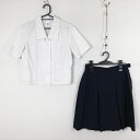 ブラウス スカート 上下2点セット 夏物 女子 学生服 中学 高校 白 制服 中古 ランクC NA2122