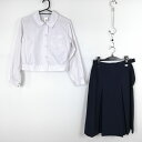 ブラウス スカート 上下2点セット 中間服 女子 学生服 中学 高校 白 制服 中古 ランクC NA2123