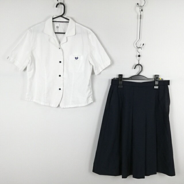 ブラウス スカート 上下2点セット L 夏物 女子 学生服 兵庫姫路東中学 白 制服 中古 ランクC NA2201
