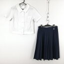 ブラウス スカート 上下2点セット L 大きいサイズ 富士ヨット 夏物 女子 学生服 宮崎大学教育学部附属中学 白 中古 ランクC NA2207