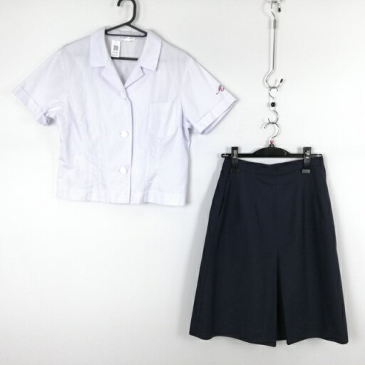 ブラウス スカート 上下2点セット 3L 大きいサイズ 夏物 女子 学生服 宮崎商業高校 白 制服 中古 ランクC NA2208 ブラウス スカート 上下2点セット 3L 大きいサイズ 夏物 女子 学生服 宮崎商業高校 白 制服 中古 ランクC NA2208