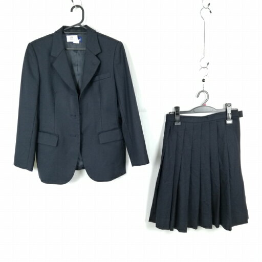 ブレザー スカート 上下2点セット 155A 富士ヨット 冬物 女子 学生服 中学 高校 紺 制服 中古 ランクC NA8960 ブレザー スカート 上下2点セット 155A 富士ヨット 冬物 女子 学生服 中学 高校 紺 制服 中古 ランクC NA8960