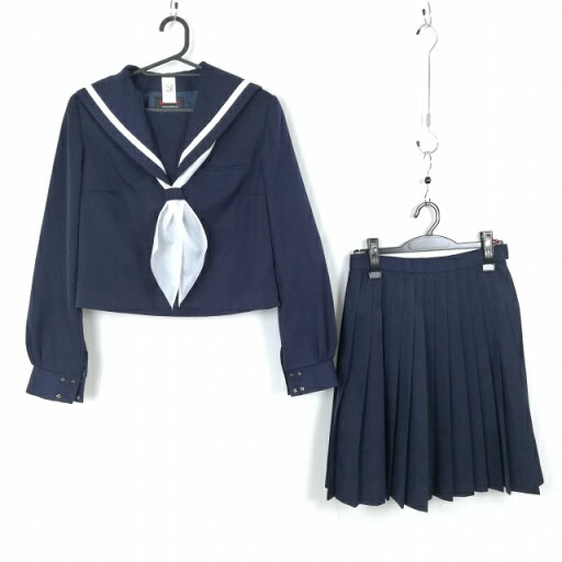 セーラー服 スカート 上下2点セット 大きいサイズ カンコー 冬物 白1本線 女子 学生服 中学 高校 紺 制服 中古 ランクC NA2400 セーラー服 スカート 上下2点セット 大きいサイズ カンコー 冬物 白1本線 女子 学生服 中学 高校 紺 制服 中古 ランクC NA2400