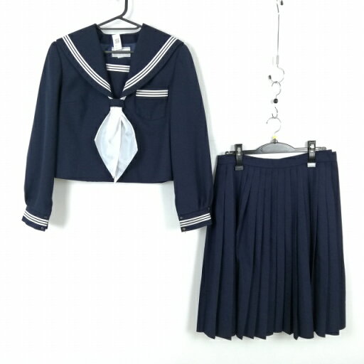 セーラー服 スカート スカーフ 上下3点セット 165A カンコー 冬物 白3本線 女子 学生服 中学 高校 紺 制服 中古 ランクC NA2454 セーラー服 スカート スカーフ 上下3点セット 165A カンコー 冬物 白3本線 女子 学生服 中学 高校 紺 制服 中古 ランクC NA2454