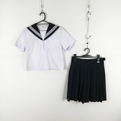 セーラー服 スカート 上下2点セット 富士ヨット 夏物 白3本線 女子 学生服 中学 高校 白 制服 中古 ランクC NA2487 セーラー服 スカート 上下2点セット 富士ヨット 夏物 白3本線 女子 学生服 中学 高校 白 制服 中古 ランクC NA2487