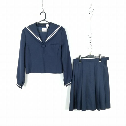 セーラー服 スカート 上下2点セット 175A カンコー 冬物 白2本線 女子 学生服 中学 高校 紺 制服 中古 ランクC NA2491 セーラー服 スカート 上下2点セット 175A カンコー 冬物 白2本線 女子 学生服 中学 高校 紺 制服 中古 ランクC NA2491
