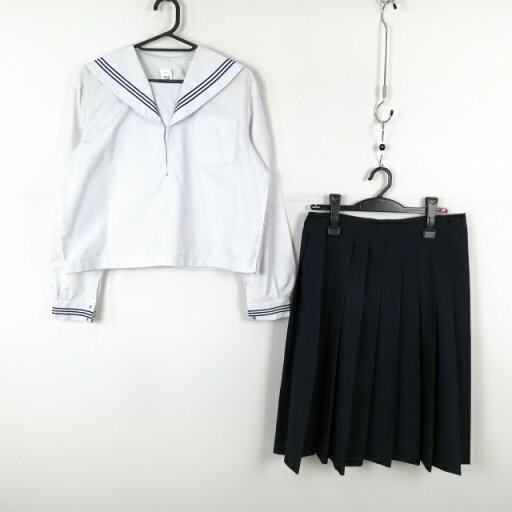セーラー服 スカート 上下2点セット 大きいサイズ 中間服 青3本線 女子 学生服 中学 高校 白 制服 中古 ランクC EY8600 セーラー服 スカート 上下2点セット 大きいサイズ 中間服 青3本線 女子 学生服 中学 高校 白 制服 中古 ランクC EY8600