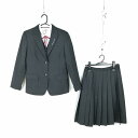 ブレザー ベスト スカート 紐タイ 上下5点セット 指定 M トンボ 冬物 女子 学生服 静岡清水桜が丘高校 グレー 制服 中古 ランクB NA0802